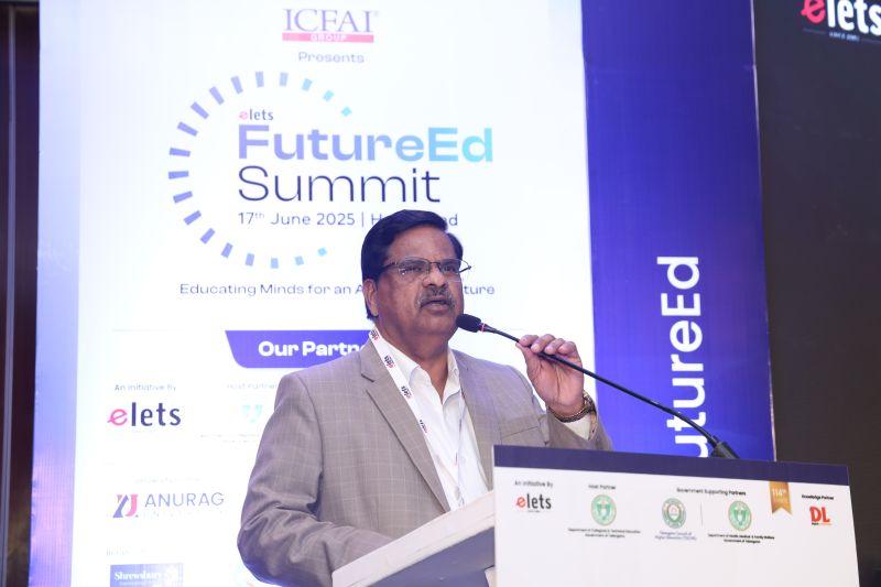 Prof. V. Balakista Reddy, Chairman, TGCHE at the Elets FutureEd Summit on 17 June 2025, hosted by the Department of Collegiate and Technical Education, Government of Telangana, in collaboration with Elets Technomedia and Digital Learning Magazine. 