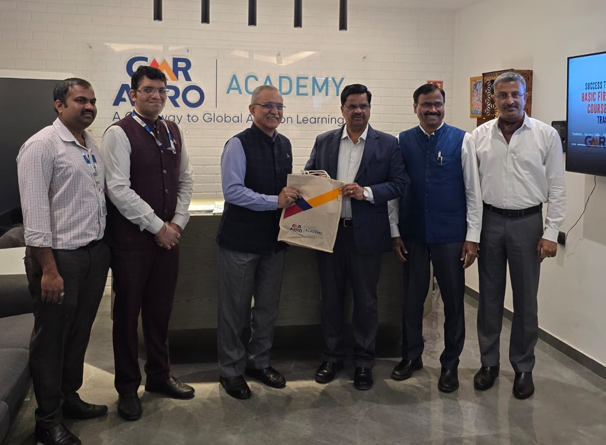 Prof. V. Balakista Reddy, Chairman, TGCHE, visited the GMR Aero Academy on 15 December 2025 for a discussion with its leadership about their Cybersecurity Lab, Airport Operations program, and industry-aligned programs for students in the aviation sector