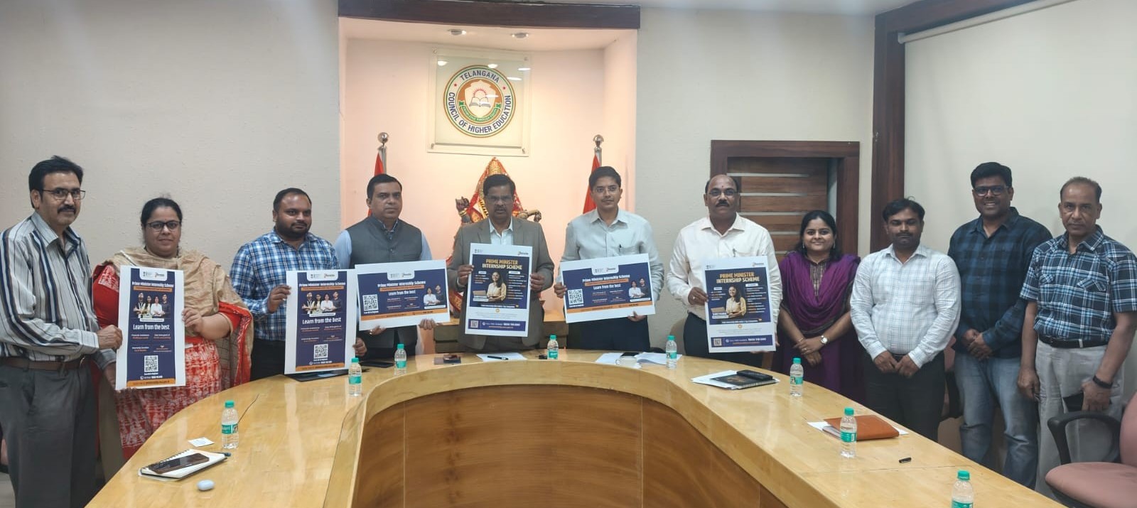 Prof. V. Balakista Reddy, Chairman, TGCHE,  launched the brochure of the Prime Minister's Internship Scheme (PMIS – Third Round) along with Mr.J. Nikhil Chakravarthi IAAS, Commissioner of Industries Government of Telangana and Mr. Satyapal Singh, Registrar of Companies, Ministry of Corporate Affairs, Government of India on 1 April 2026.