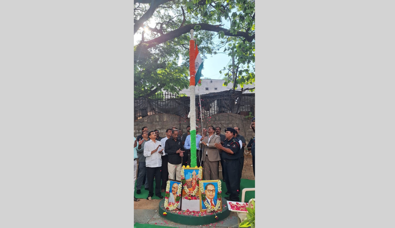 Prof. V. Balakista Reddy, Chairman, led the authorities and staff of TGCHE in the celebration of Telangana Formation Day on 2 June 2026, in the premises of TGCHE.