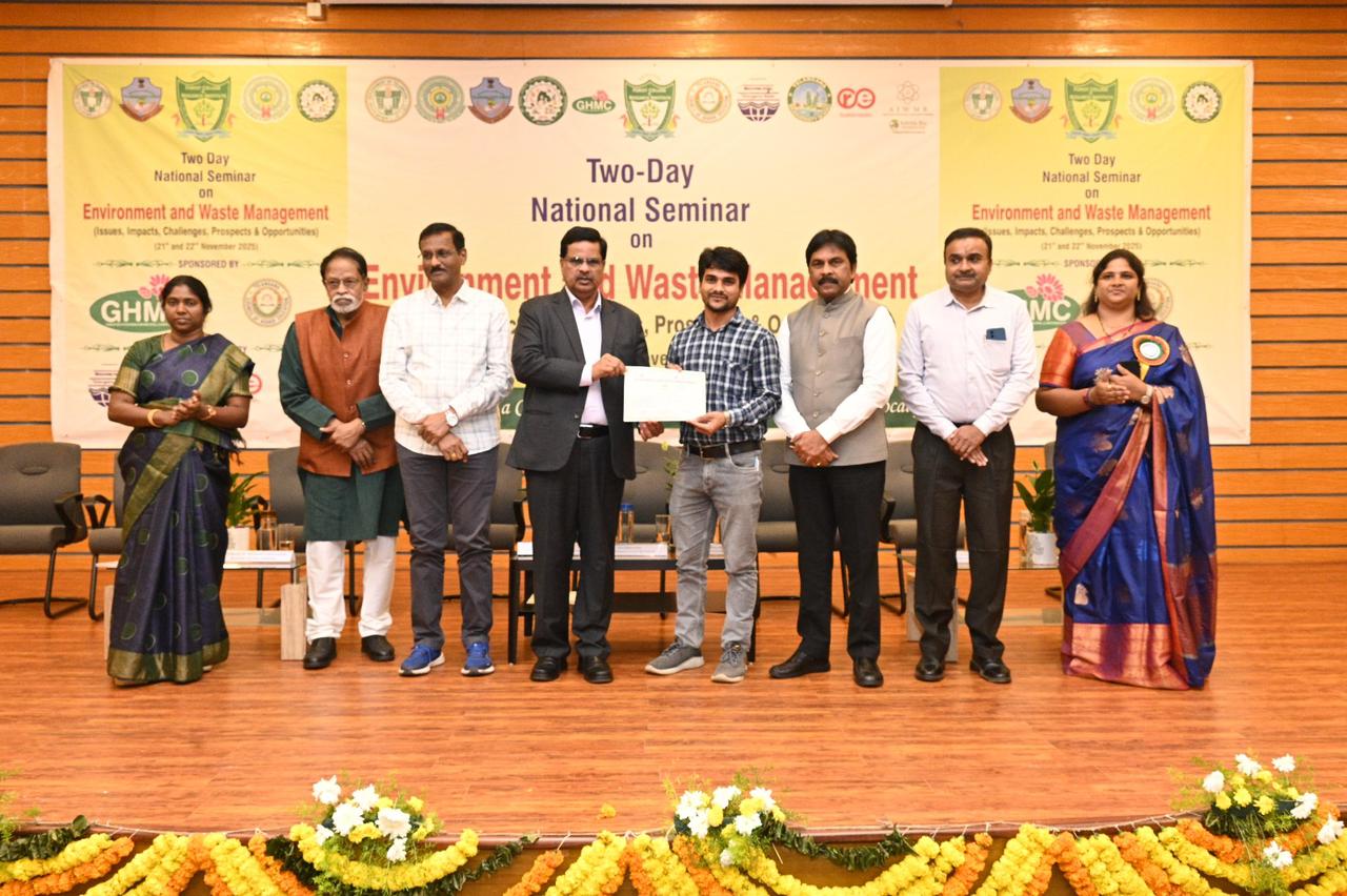 Prof. V. Balakista Reddy, Chairman, TGCHE, was the Chief Guest at the valedictory function of a National Seminar on Environment and Waste Management, organised by Forest College and Research Institute, Telangana, on 22 November 2025.