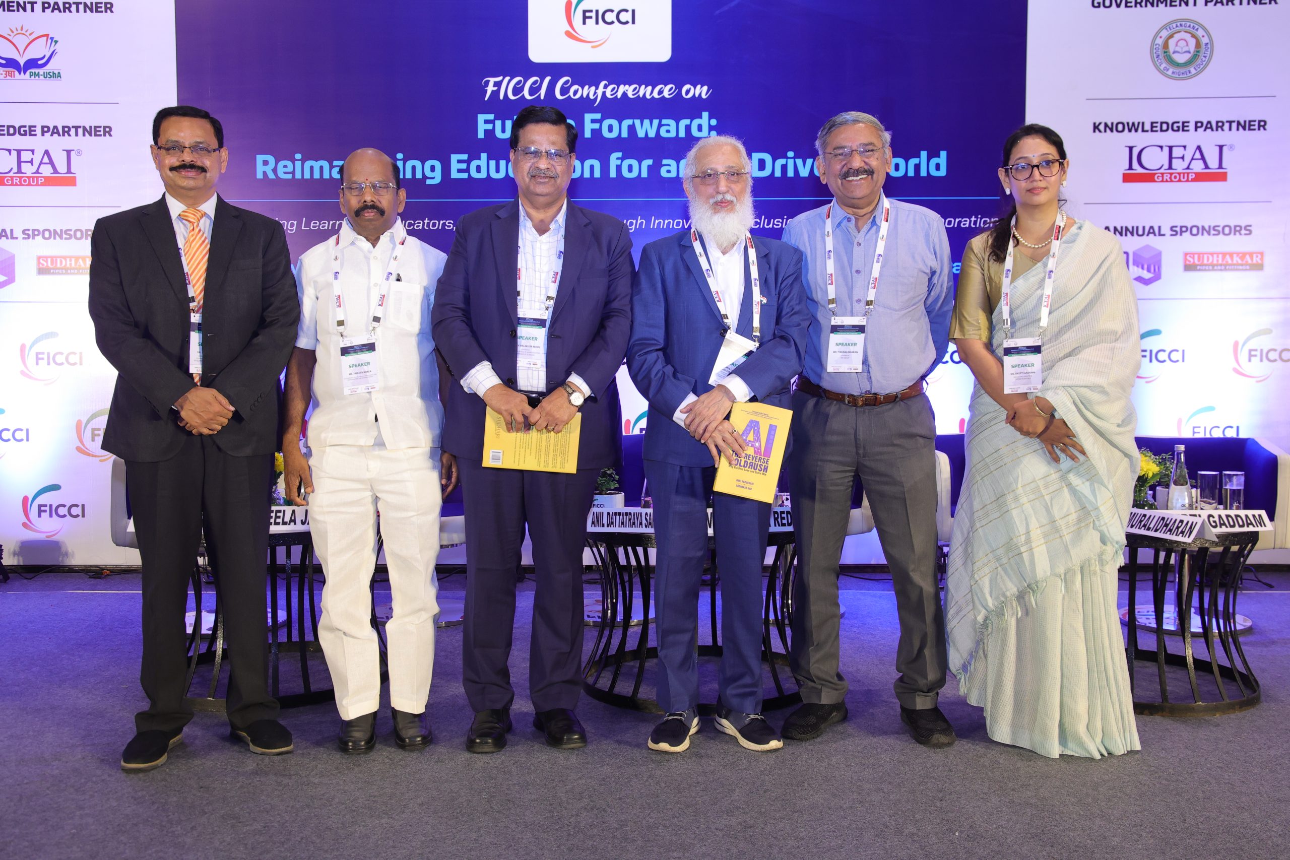 Prof. V. Balakista Reddy, Chairman, TGCHE, delivered a special address in the conference on “Future Forward: Reimagining Education for an AI-Driven World