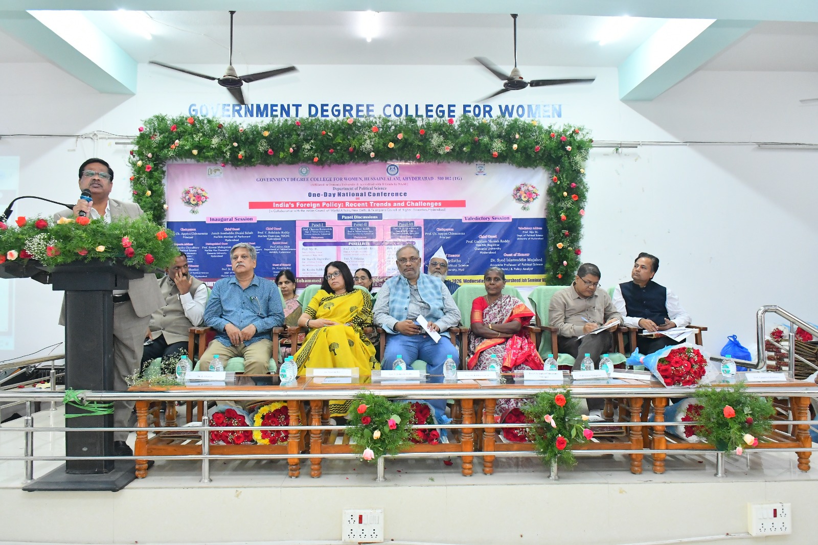 Prof. V. Balakista Reddy, Chairman, TGCHE was the Chief Guest in the National Conference on “India’s Foreign Policy: Recent Trends and Challenges”,  on 29 July 2026,   organised by the Department of Political Science, Government Degree College For Women, Hussainialam, Hyderabad.